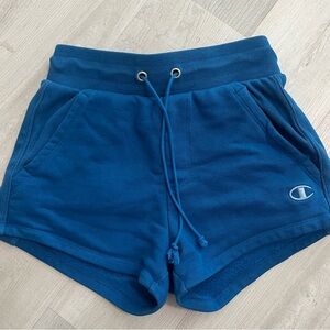 champion blue reverse weave shorts